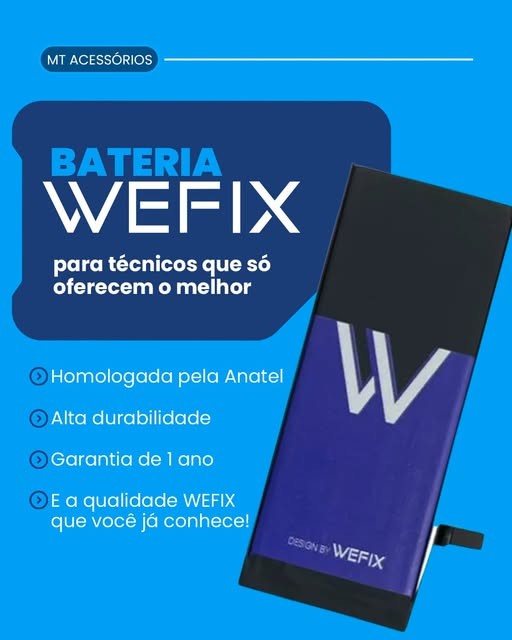 BATERIA COMPATIVEL IPHONE 11 HOMOLOGADA ANATEL WEFIX