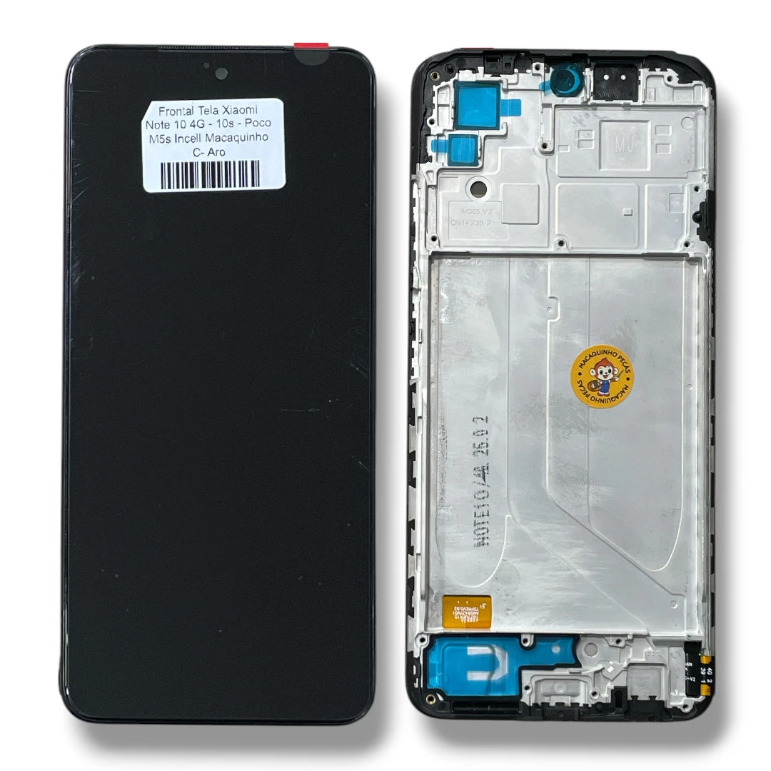 (CAIXA 023) NOTE 10 4G/NOTE 10S/POCO M5S PRETO INCELL C/ARO WEKEEP 1.1