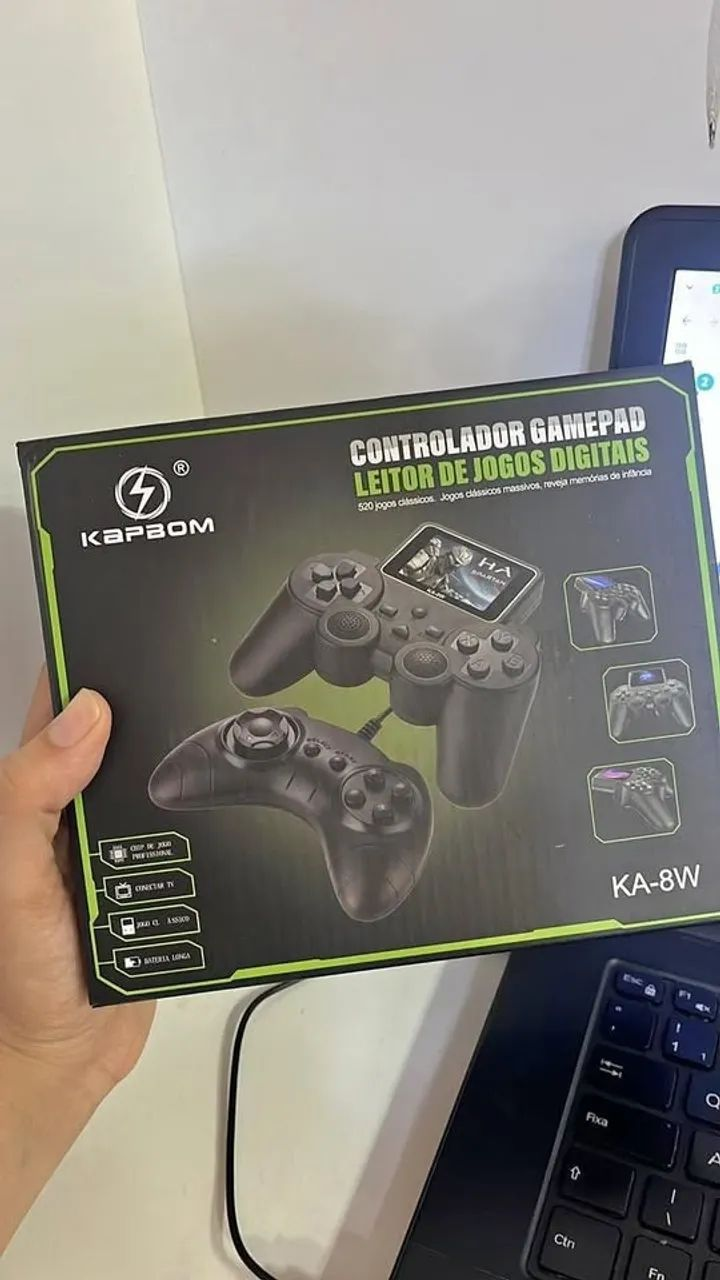 CONTROLADOR DE JOGOS COM 520 JOGOS KA-8W KAPBOM