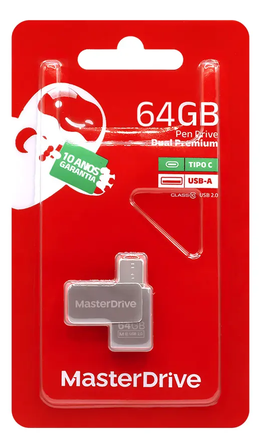 PENDRIVE MINI DUAL 64GB PREMIUM MASTER DRIVE