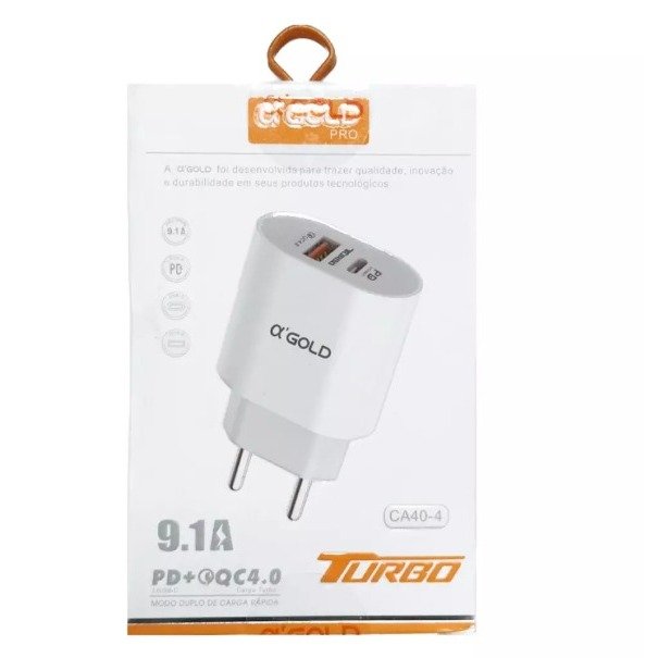 FONTE A&amp;#039;GOLD TURBO 40W 9.1A USB / T-C