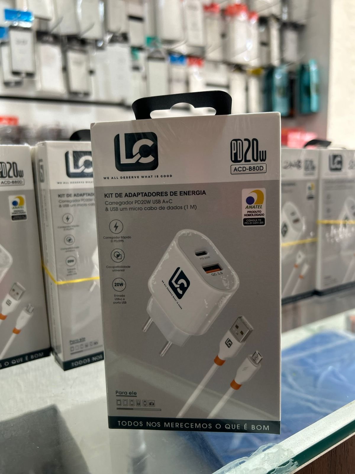 CARREGADOR LC 20W V8 (CABO USB V8) ACD-B80D