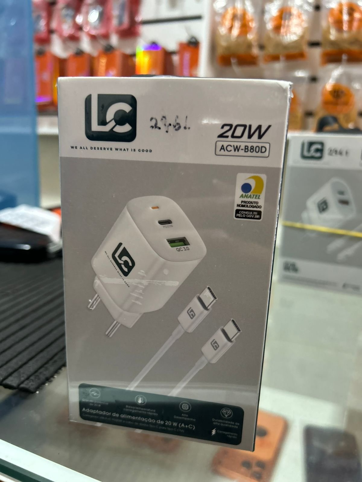CARREGADOR LC TIPO C-TIPO C 20W(ACW-B80D)